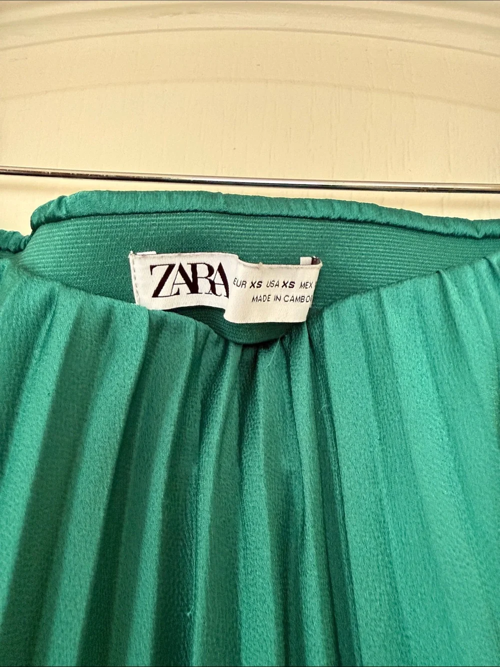 Zara Teal Pleated Midi Skirt
